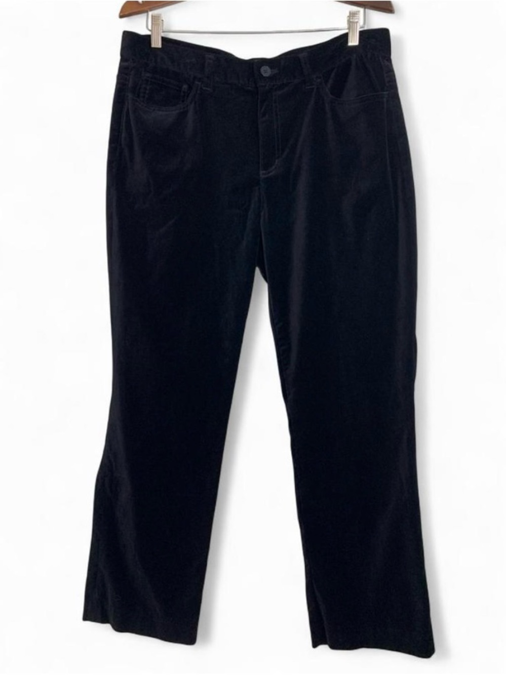 Lauren Ralph Lauren Black Velvet Jeans Straight Leg Women’s Sz 14P